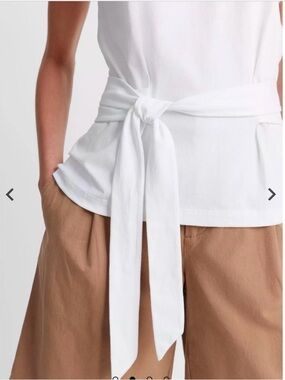 Vince Small White Cotton Sleeveless Wrap Top